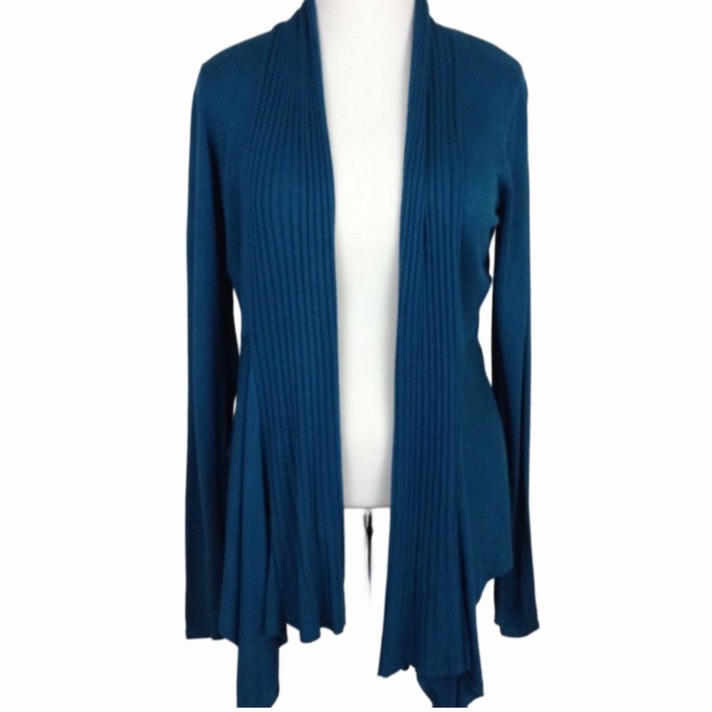 Attitudes by Renee Drape Front Cardigan Teal -  M